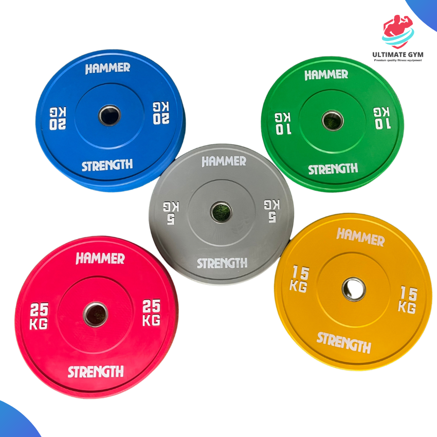 Tạ bumper màu, đĩa tạ màu weight plates deadlift HAMMER STRENGTH nhập khẩu cao cấp